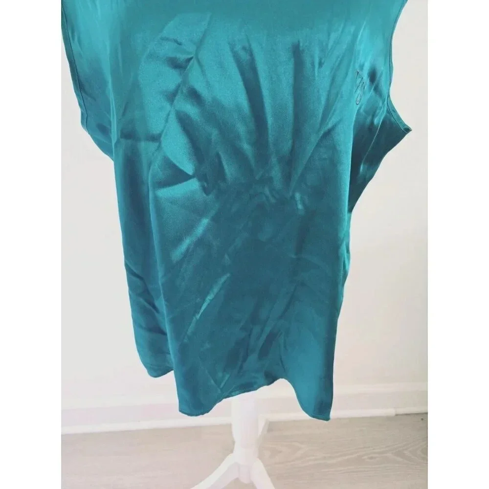Victorias Secret Country Satin Silky Monogram Emerald Green Tank Top Camisole L - Picture 7 of 13